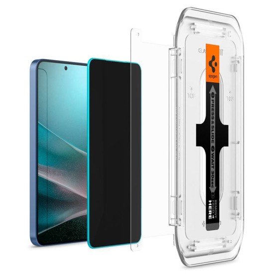 Set 2 folii sticla cu sistem de montare Case friendly Spigen GLAStR EZ FIT HD compatibil cu Samsung Galaxy S24 Plus / S25 Plus Privacy (Ingredi, AGL09307) by www.silkase.ro