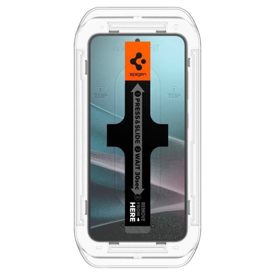 Set 2 folii sticla cu sistem de montare Case friendly Spigen GLAStR EZ FIT HD compatibil cu Samsung Galaxy S24 / S25 Privacy (Ingredi, AGL09308) by www.silkase.ro