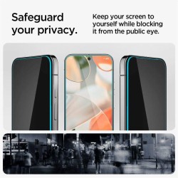Set 2 folii sticla cu sistem de montare Case friendly Spigen GLAStR EZ FIT compatibil cu Google Pixel 10 / 10 Pro / 9 / 9 Pro Privacy