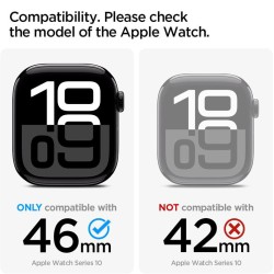 Spigen Liquid Air Pro - Set accesorii pentru Apple Watch 10 (46 mm), protectie 360, negru Spigen Liquid Air Pro - Set accesorii pentru Apple Watch 10 (46 mm), protectie 360, negru