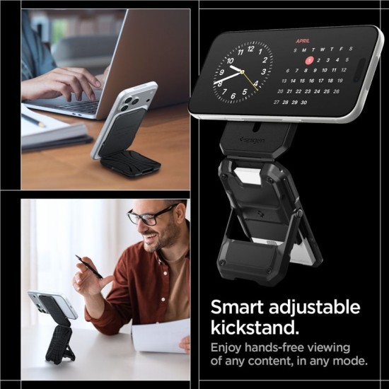 Husa Spigen Tough Armor Pro Wallet MagSafe, Portofel 5 Carduri, Black Husa Spigen Tough Armor Pro Wallet MagSafe, Portofel 5 Carduri, Black (iPhone 17e, AFA09327) by www.silkase.ro