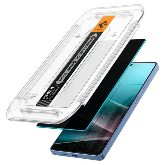 Set 2 folii Spigen tR EZ Fit HD pentru Samsung Galaxy S25 Ultra, privacy (S25 Ultra, AGL09335) by www.silkase.ro