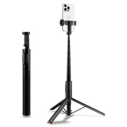 Trepied si selfie stick Spigen cu deschidere automata, compatibil MagSafe, negru