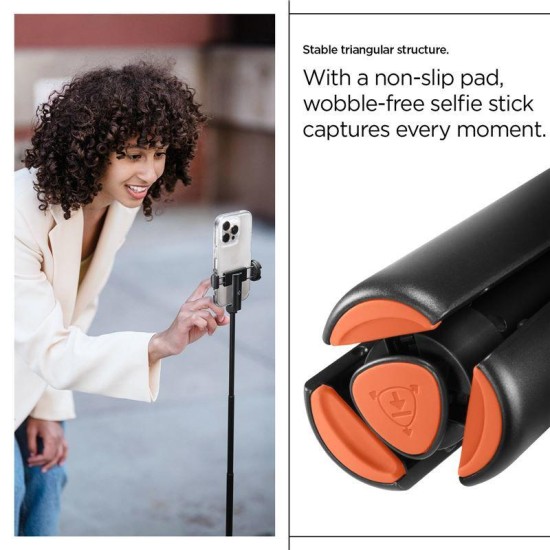 Trepied si selfie stick Spigen cu deschidere automata, compatibil MagSafe, negru (Diverse accesorii, AMP09336) by www.silkase.ro