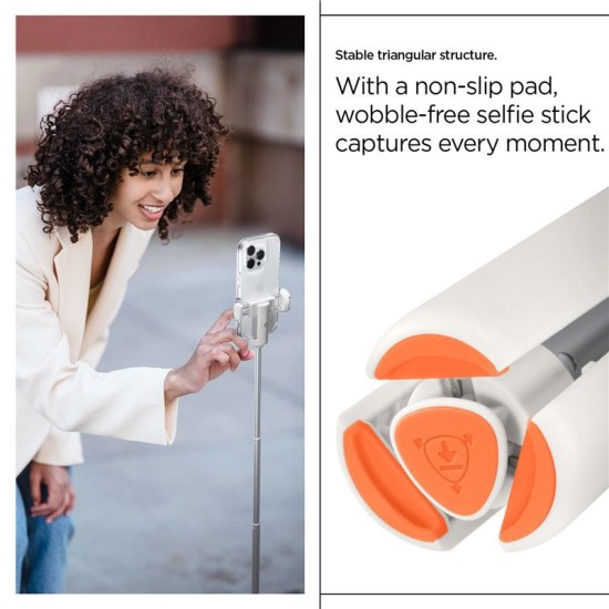 Trepied si selfie stick Spigen cu deschidere automata, compatibil MagSafe, bej (Diverse accesorii, AMP09337) by www.silkase.ro
