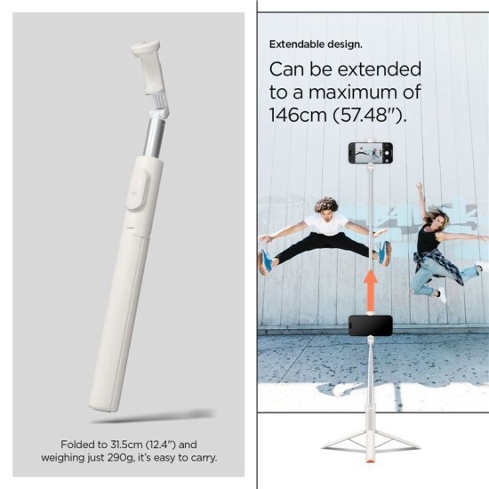 Trepied si selfie stick Spigen cu deschidere automata, compatibil MagSafe, bej (Diverse accesorii, AMP09337) by www.silkase.ro