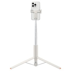 Trepied si selfie stick Spigen cu deschidere automata, compatibil MagSafe, bej