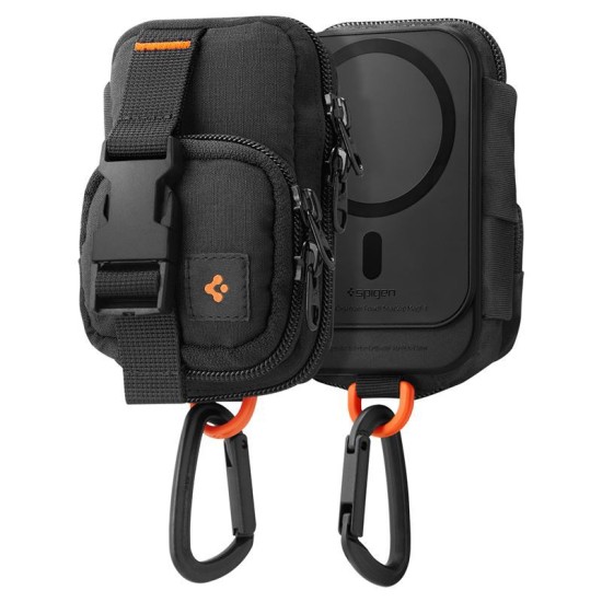 Organizator portabil magnetic Spigen Pouch SnapZip, negru (Diverse accesorii, AFA09338) by www.silkase.ro