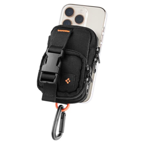 Organizator portabil magnetic Spigen Pouch SnapZip, negru (Diverse accesorii, AFA09338) by www.silkase.ro