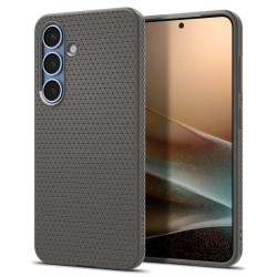 Husa Spigen Liquid Air pentru Samsung Galaxy S25, gri marmorat, constructie subtire, textura antiderapanta, set 1x husa
