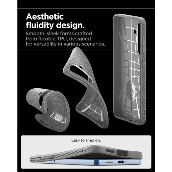 Husa Spigen Liquid Air pentru Samsung Galaxy S25, gri marmorat, constructie subtire, textura antiderapanta, set 1x husa (S25, ACS09404) by www.silkase.ro
