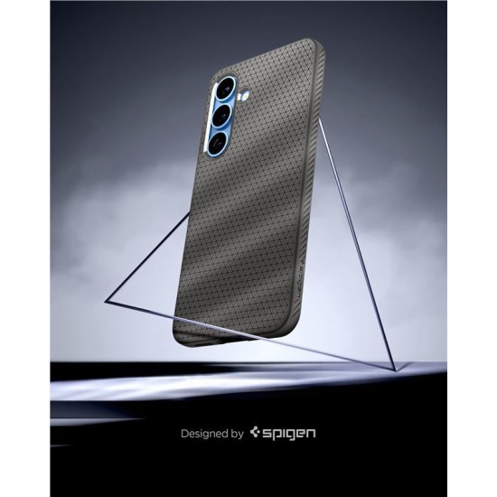 Husa Spigen Liquid Air pentru Samsung Galaxy S25, gri marmorat, constructie subtire, textura antiderapanta, set 1x husa (S25, ACS09404) by www.silkase.ro