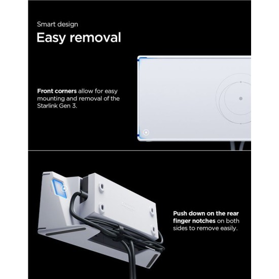 Suport de Perete Spigen STL310 pentru Starlink (Gen 3), Alb (Ingredi, AMP09408) by www.silkase.ro
