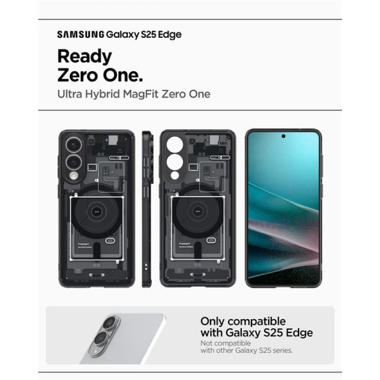Husa Spigen Ultra Hybrid MagSafe pentru Samsung Galaxy S25 Edge, negru (S25 Edge, ACS09415) by www.silkase.ro