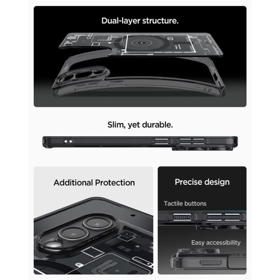 Husa Spigen Ultra Hybrid MagSafe pentru Samsung Galaxy S25 Edge, negru (S25 Edge, ACS09415) by www.silkase.ro