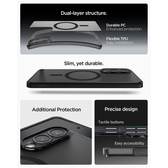 Husa Spigen Ultra Hybrid MagSafe pentru Samsung Galaxy S25 Edge, negru frost (Spigen, S25 Edge) by www.silkase.ro Husa Spigen Ultra Hybrid MagSafe pentru Samsung Galaxy S25 Edge, negru frost (S25 Edge, ACS09419) by www.silkase.ro