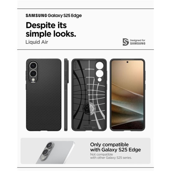 Husa Spigen Liquid Air pentru Samsung Galaxy S25 Edge, negru mat (Spigen, S25 Edge) by www.silkase.ro Husa Spigen Liquid Air pentru Samsung Galaxy S25 Edge, negru mat (S25 Edge, ACS09420) by www.silkase.ro
