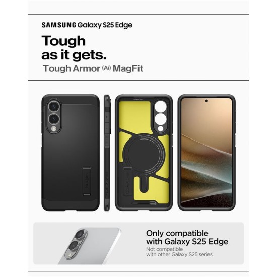 Husa Spigen Tough Armor MagSafe pentru Samsung Galaxy S25 Edge, negru (S25 Edge, ACS09422) by www.silkase.ro
