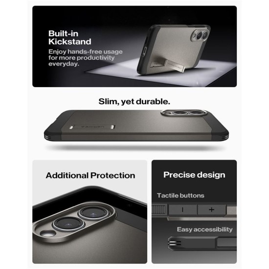 Husa Spigen Tough Armor MagSafe pentru Samsung Galaxy S25 Edge, gunmetal (Spigen, S25 Edge) by www.silkase.ro Husa Spigen Tough Armor MagSafe pentru Samsung Galaxy S25 Edge, gunmetal (S25 Edge, ACS09423) by www.silkase.ro
