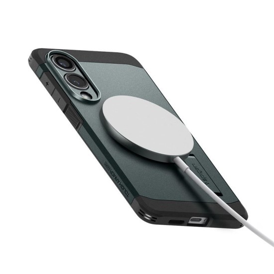 Husa Spigen Tough Armor MagSafe pentru Samsung Galaxy S25 Edge, verde abyss (S25 Edge, ACS09424) by www.silkase.ro