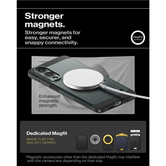 Husa Spigen Tough Armor MagSafe pentru Samsung Galaxy S25 Edge, verde abyss (S25 Edge, ACS09424) by www.silkase.ro