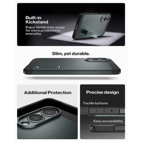 Husa Spigen Tough Armor MagSafe pentru Samsung Galaxy S25 Edge, verde abyss (S25 Edge, ACS09424) by www.silkase.ro