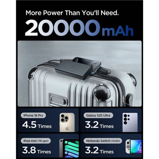 Baterie externa Spigen Essential 20000mAh 30W, neagra (Spigen, Ingredi) by www.silkase.ro Baterie externa Spigen Essential 20000mAh 30W, neagra (Baterii Externe, ABA09433) by www.silkase.ro