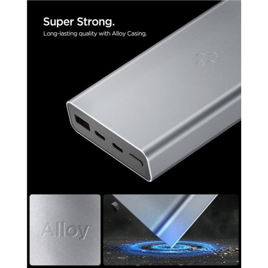 Baterie externa Spigen Essential 20000mAh 30W, gri (Spigen, Ingredi) by www.silkase.ro Baterie externa Spigen Essential 20000mAh 30W, gri (Baterii Externe, ABA09434) by www.silkase.ro