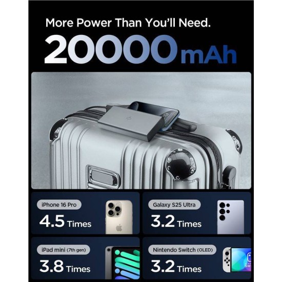 Baterie externa Spigen Essential 20000mAh 30W, gri (Spigen, Ingredi) by www.silkase.ro Baterie externa Spigen Essential 20000mAh 30W, gri (Baterii Externe, ABA09434) by www.silkase.ro