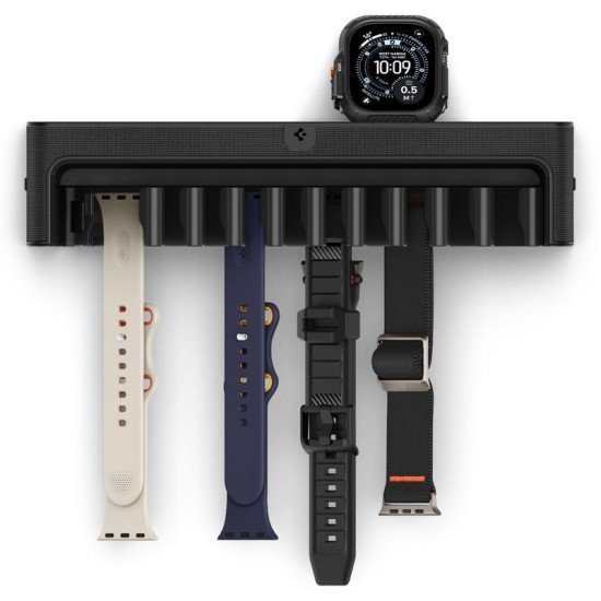 Organizator Curele Apple Watch Spigen S341, Negru (Ingredi, AMP09445) by www.silkase.ro