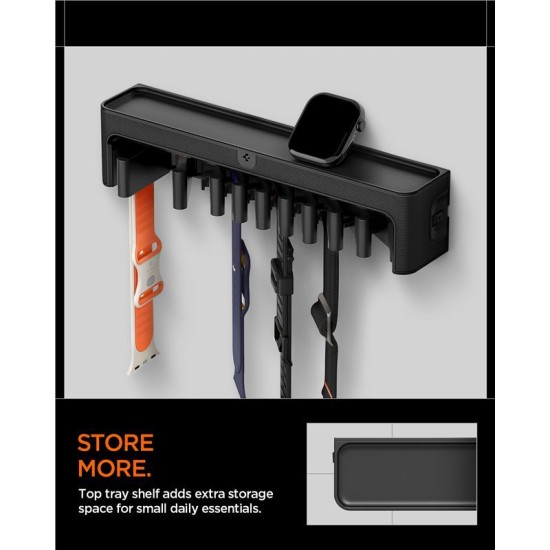 Organizator Curele Apple Watch Spigen S341, Negru (Ingredi, AMP09445) by www.silkase.ro