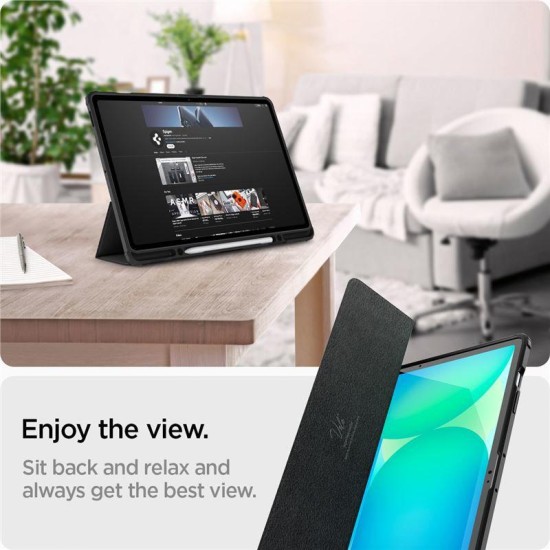 Husa tableta Spigen Ultra Hybrid Pro pentru Samsung Galaxy Tab S10 FE Plus, negru-transparent (Ingredi, ACS09446) by www.silkase.ro