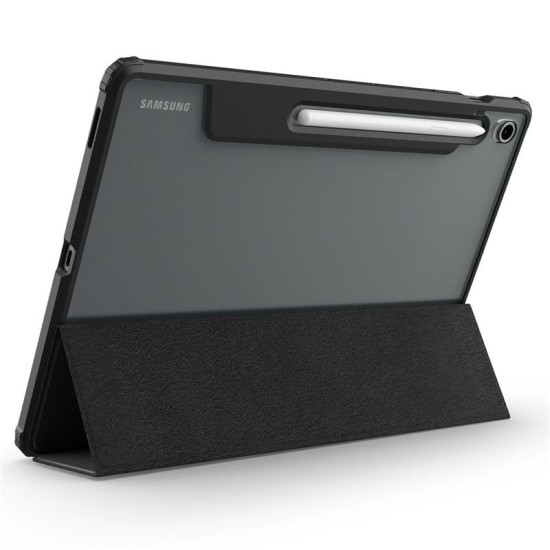 Husa tableta Spigen Ultra Hybrid Pro pentru Samsung Galaxy Tab S10 FE Plus, negru-transparent (Ingredi, ACS09446) by www.silkase.ro