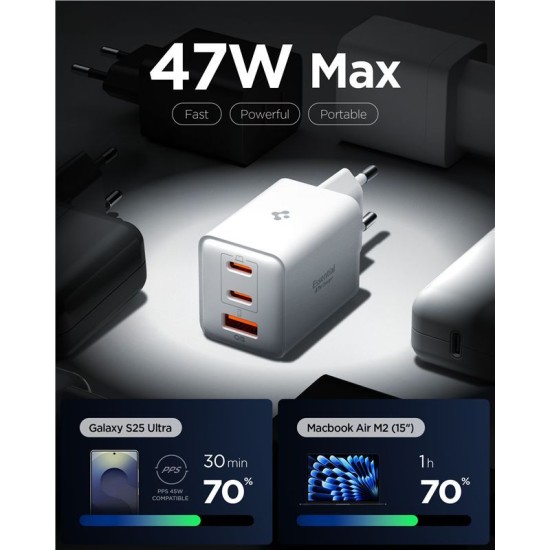 Încărcător de Rețea Spigen Essential 47W EE473EU, Dual USB-C, Fast Charging, Alb Încărcător de Rețea Spigen Essential 47W EE473EU, Dual USB-C, Fast Charging, Alb (Genți și Borsete Telefon, ACH09464) by www.silkase.ro