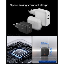 Încărcător de Rețea Spigen Essential 45W EE451EU, Fast Charge, Negru