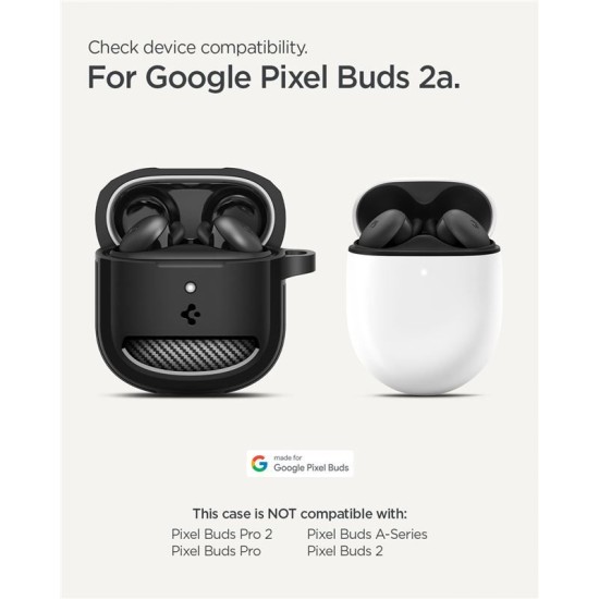 Husa de protectie robusta Spigen Rugged Armor pentru Google Pixel Buds 2a, negru mat (Ingredi, ACS09480) by www.silkase.ro