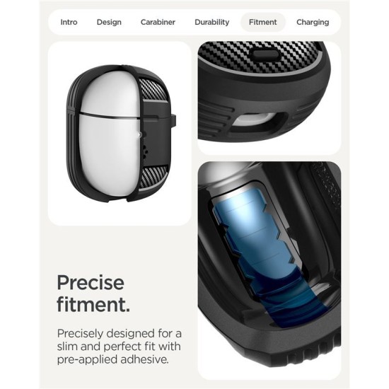 Husa de protectie robusta Spigen Rugged Armor pentru Google Pixel Buds 2a, negru mat (Ingredi, ACS09480) by www.silkase.ro