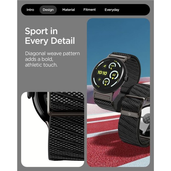 Curea Spigen Lite Fit X pentru Google Pixel Watch 4/3/2/1 41mm, Black (Pixel Watch 3, AMP09482) by www.silkase.ro