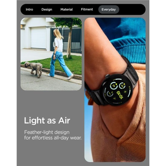 Curea Spigen Lite Fit X pentru Google Pixel Watch 4/3/2/1 41mm, Black (Pixel Watch 3, AMP09482) by www.silkase.ro