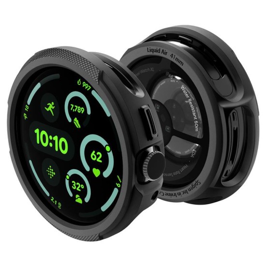 SPIGEN Carcasă Protecție cu Stand Liquid Air Google Pixel Watch 4 (41mm - 1.2 inch), Negru Mat (Pixel Watch 4, ACS09483) by www.silkase.ro