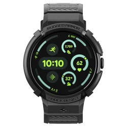 SPIGEN Husă cu Curea și Stand Rugged Armor Pro Google Pixel Watch 4 (41mm - 1.2 inch), Negru Mat