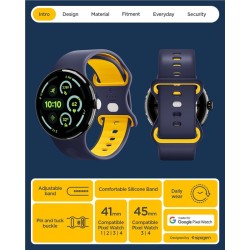 Curea Spigen Nano Pop pentru Google Pixel Watch 1/2/3/4 (41mm), Blueberry Navy
