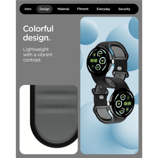 Curea Spigen Nano Pop pentru Google Pixel Watch 4/3/2/1 (41mm), Black Sesame (Pixel Watch 3, AMP09486) by www.silkase.ro