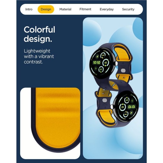 Curea Spigen Nano Pop pentru Google Pixel Watch 4 / 3, 45mm, Blueberry Navy (Pixel Watch 3, AMP09490) by www.silkase.ro