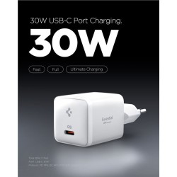 Încărcător de Rețea Spigen Essential 30W EE301EU, Fast Charge, White