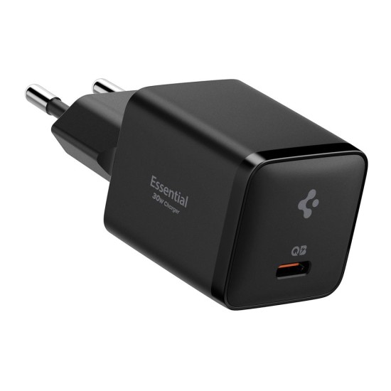 Incarcator de Retea Spigen Essential 30W Fast Charging, EE301EU, Negru (Încărcătoare Rețea, ACH09493) by www.silkase.ro