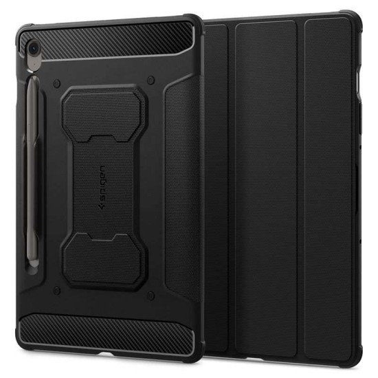 Husa tableta Spigen Rugged Armor Pro pentru Samsung Galaxy Tab S10 FE / Tab S9, negru (Ingredi, ACS09380) by www.silkase.ro