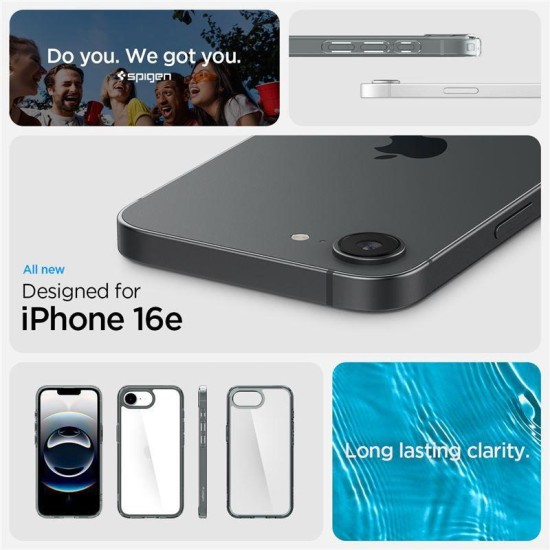 Husa Spigen Ultra Hybrid pentru iPhone 16e, gri transparent (Spigen, iPhone 16) by www.silkase.ro Husa Spigen Ultra Hybrid pentru iPhone 16e, gri transparent (iPhone 16, ACS09531) by www.silkase.ro