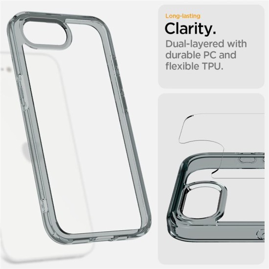 Husa Spigen Ultra Hybrid pentru iPhone 16e, gri transparent (Spigen, iPhone 16) by www.silkase.ro Husa Spigen Ultra Hybrid pentru iPhone 16e, gri transparent (iPhone 16, ACS09531) by www.silkase.ro