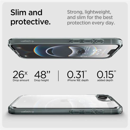 Husa Spigen Ultra Hybrid pentru iPhone 16e, gri transparent (Spigen, iPhone 16) by www.silkase.ro Husa Spigen Ultra Hybrid pentru iPhone 16e, gri transparent (iPhone 16, ACS09531) by www.silkase.ro